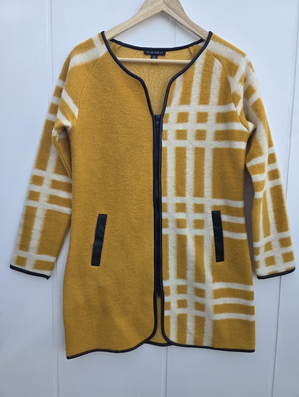 Parkhurst Wool Blend Zip Up Cardigan Coat Sweater Small